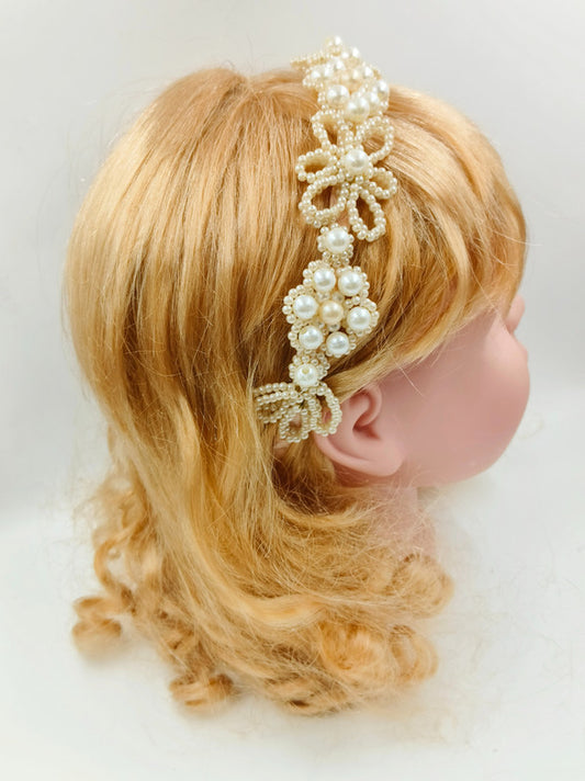 Ornamental Flora Pearl Hairband for Girls & Kids – Dual-Colored Elegance - Choko