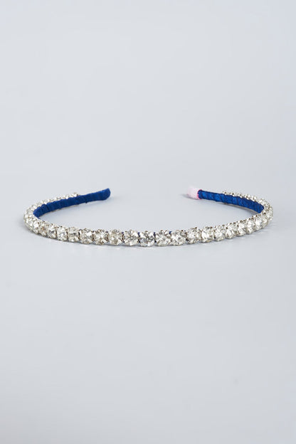 Choko Girls' Single Line Rhinestone Headband - Royal Blue Radiance