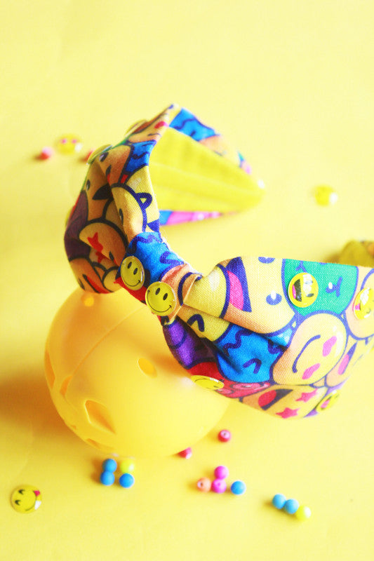 Emoji Print Gypsy Headband for Girls & Kids