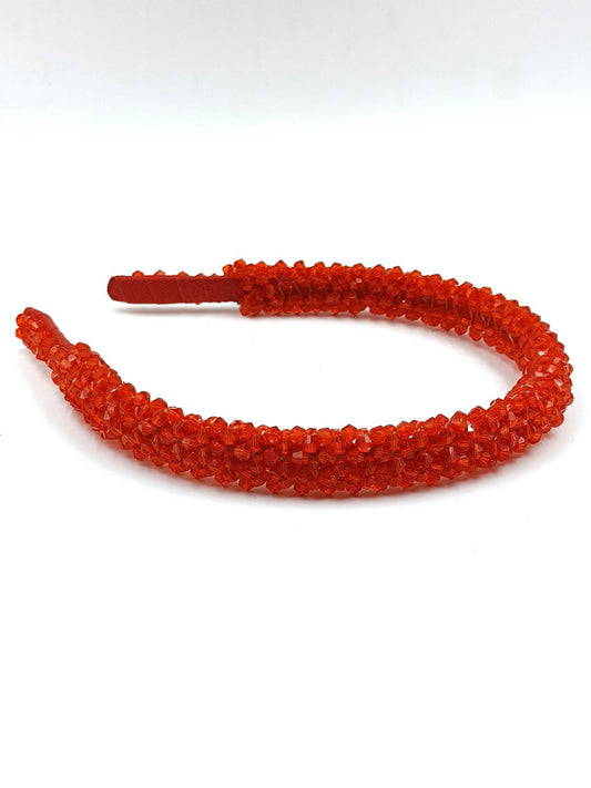 Choko - Red Crystal Beaded Hairband - Sparkling Accessory for Girls and Women