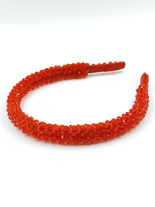 Choko - Red Crystal Beaded Hairband - Sparkling Accessory for Girls and Women