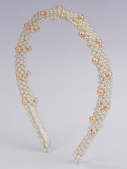 Golden Margarita Pearl Hairband for Girls & Kids – 1 Pc - Choko