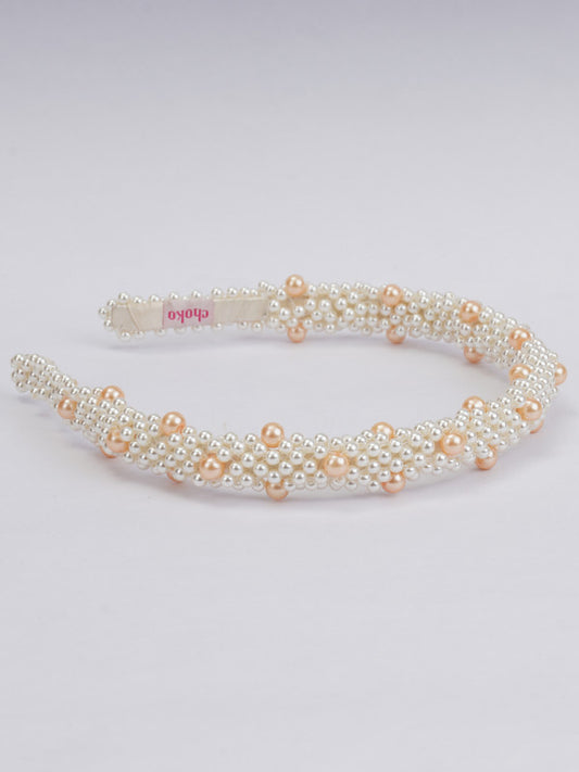 Golden Margarita Pearl Hairband for Girls & Kids – 1 Pc - Choko