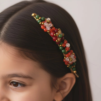 Verdurous-Scarlet Beaded Hair Clips (Set of 2) for Girls & Kids - Choko