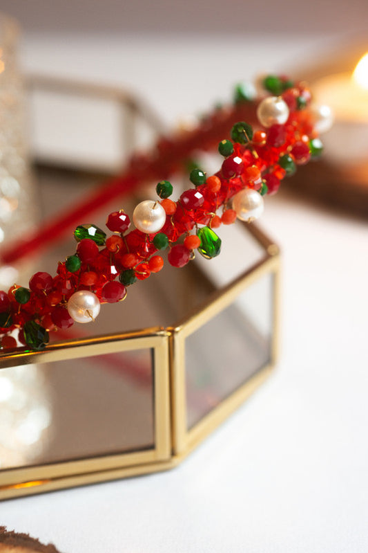 Lush Jewels Beaded Hairband – Holiday Pearl Edition