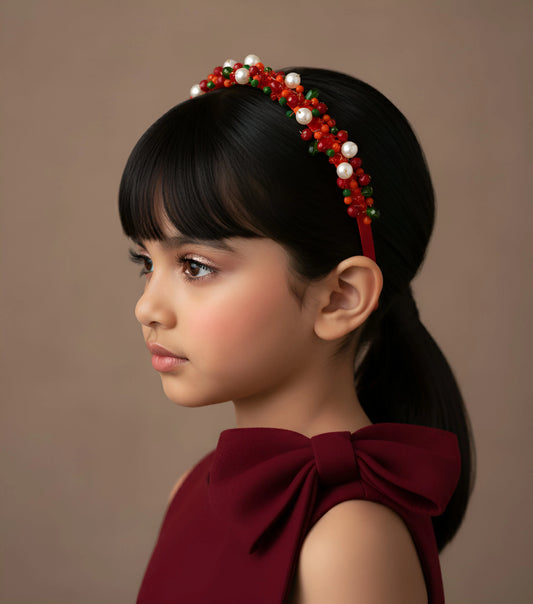 Lush Jewels Beaded Hairband - Holiday Pearl Edition - Choko