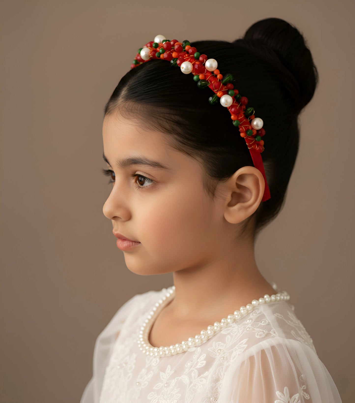 Lush Jewels Beaded Hairband - Holiday Pearl Edition - Choko