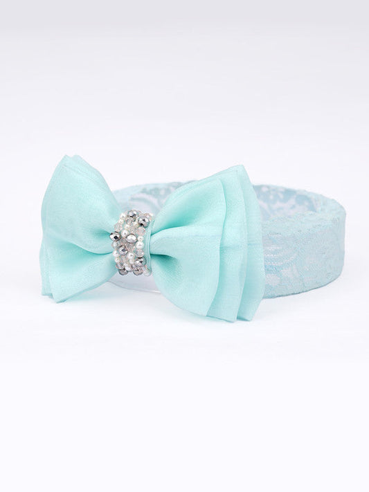 Adjustable Lace Bow Hair Band for Girls & Kids – Baby Blue Choko