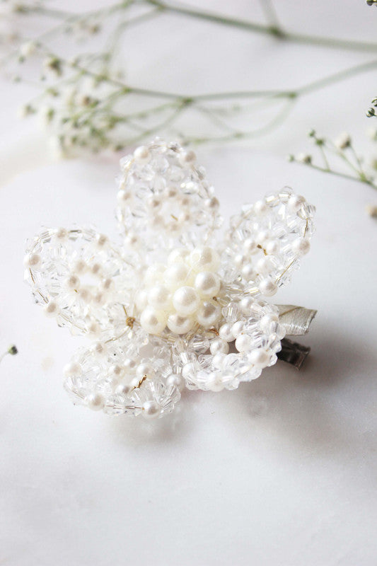 Jewels of the Noblesse Pearl Hair Clip for Girls & Kids - White Opulence - Choko
