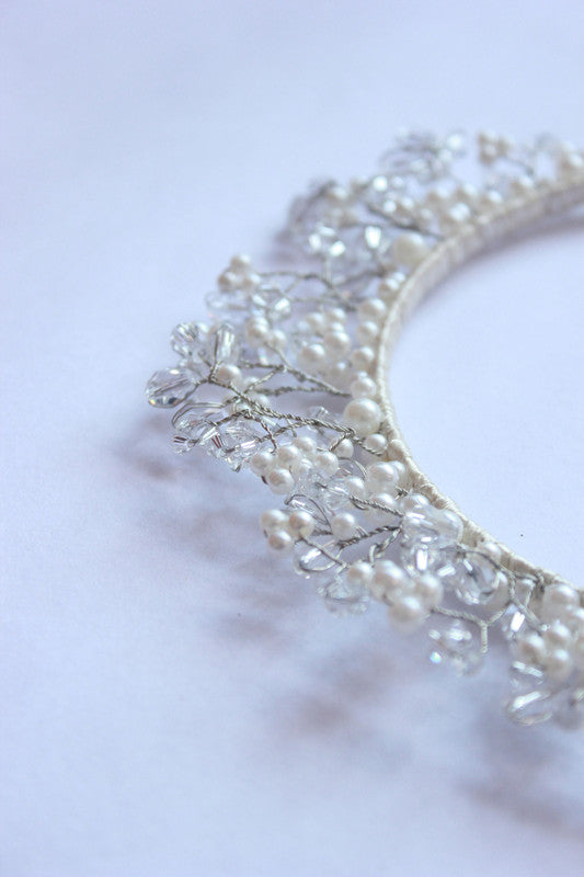 Diamonds of Efflorescence Satin Hairband for Girls & Kids – Blossoming Sparkle Choko