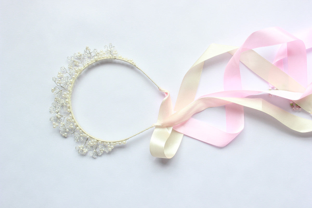 Diamonds of Efflorescence Satin Hairband for Girls & Kids – Blossoming Sparkle Choko