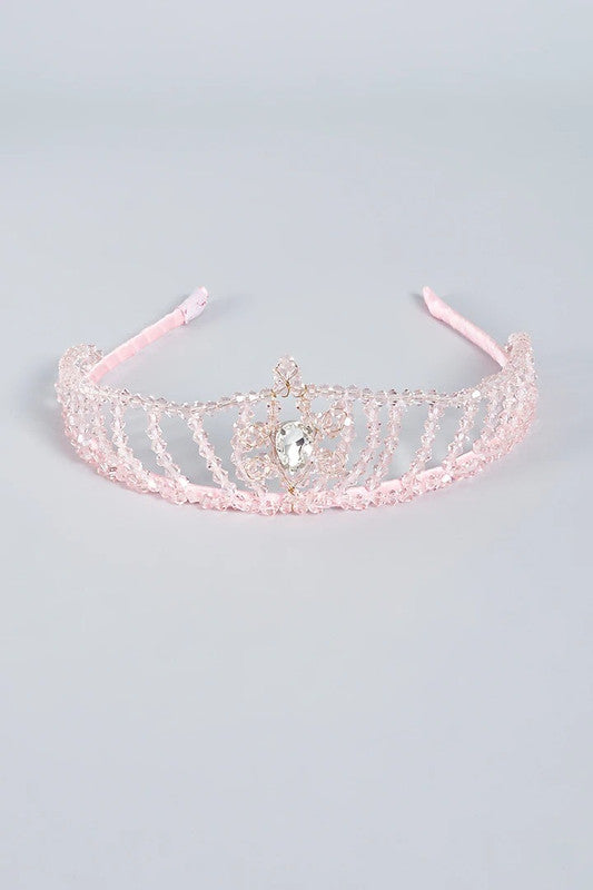 Imperial Blushed Jewels Crown Hair Band for Girls & Kids – Pink