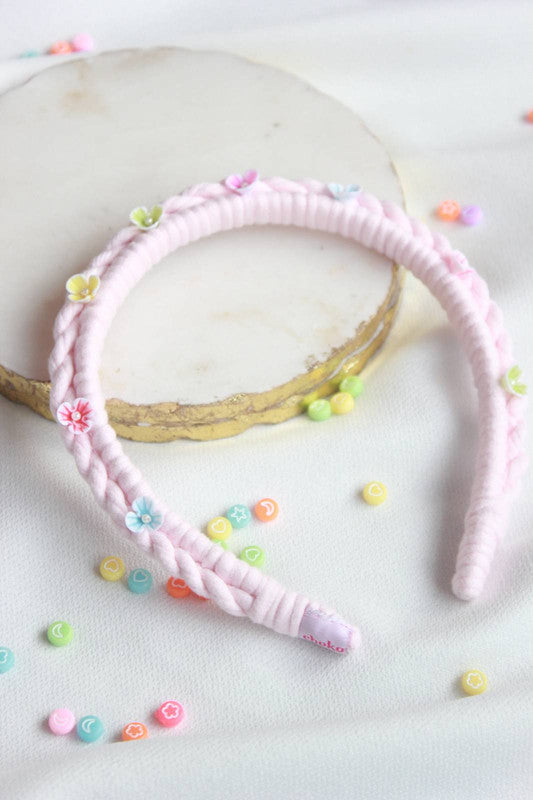 Flower Fairy Braided Hair Band - PINK