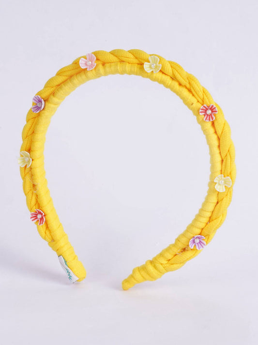 Choko - Knotted Texture Hairband - Elegant Uniqueness - Resin Elements - Yellow, Pink, Green
