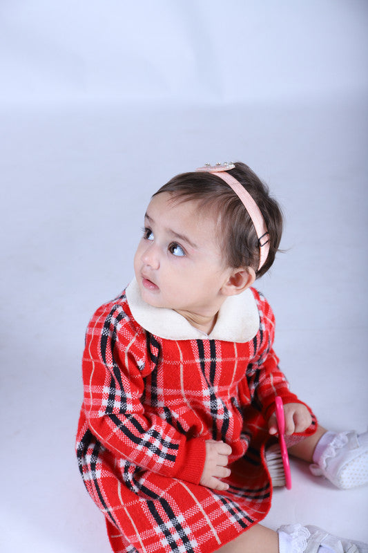 Duchess of Vermillion Crown Crystal Hair Band for Babies – Orange Elegance Choko
