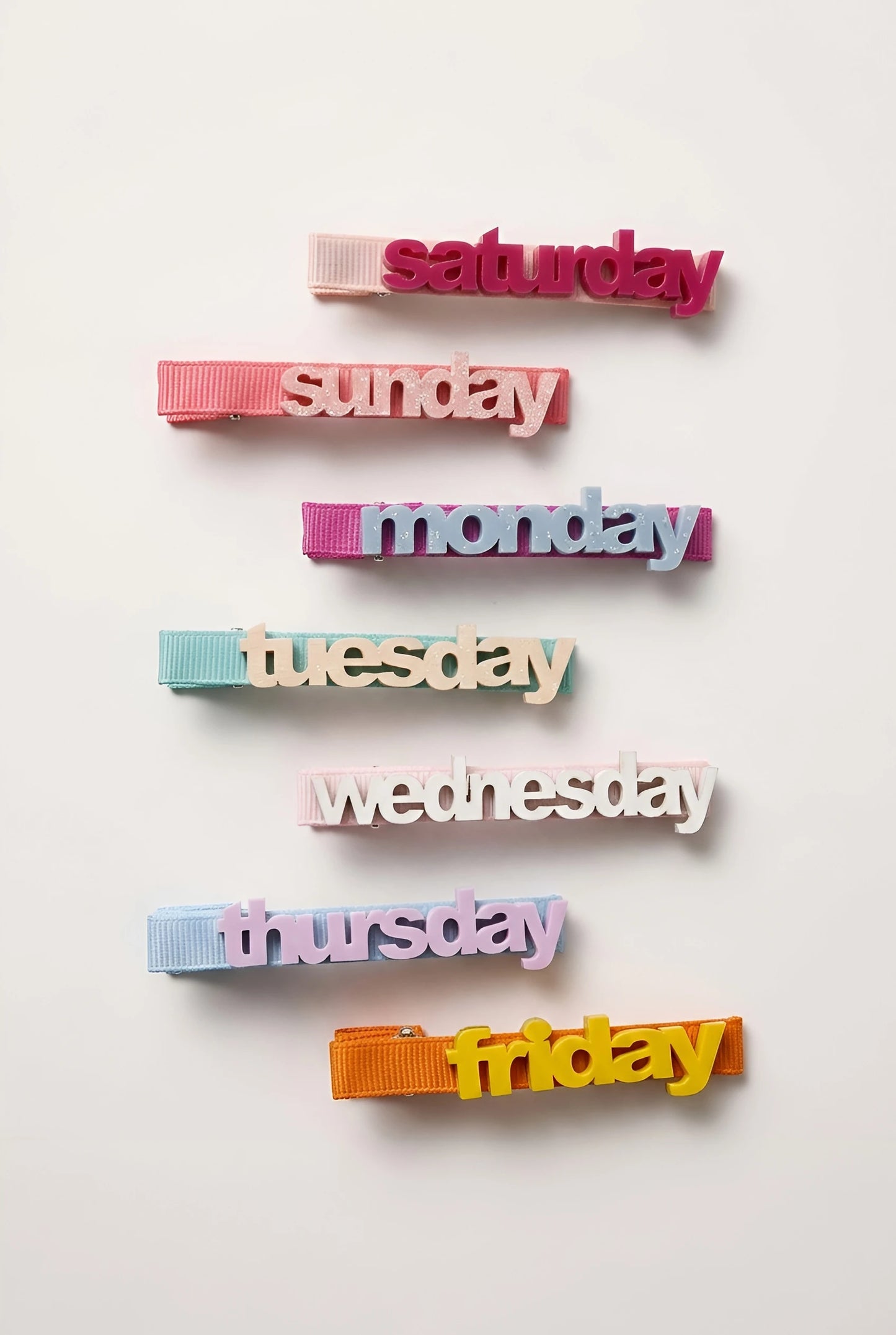 Streetpop Funky Days of the Week Hairclips for Girls - Set of 7 - Choko