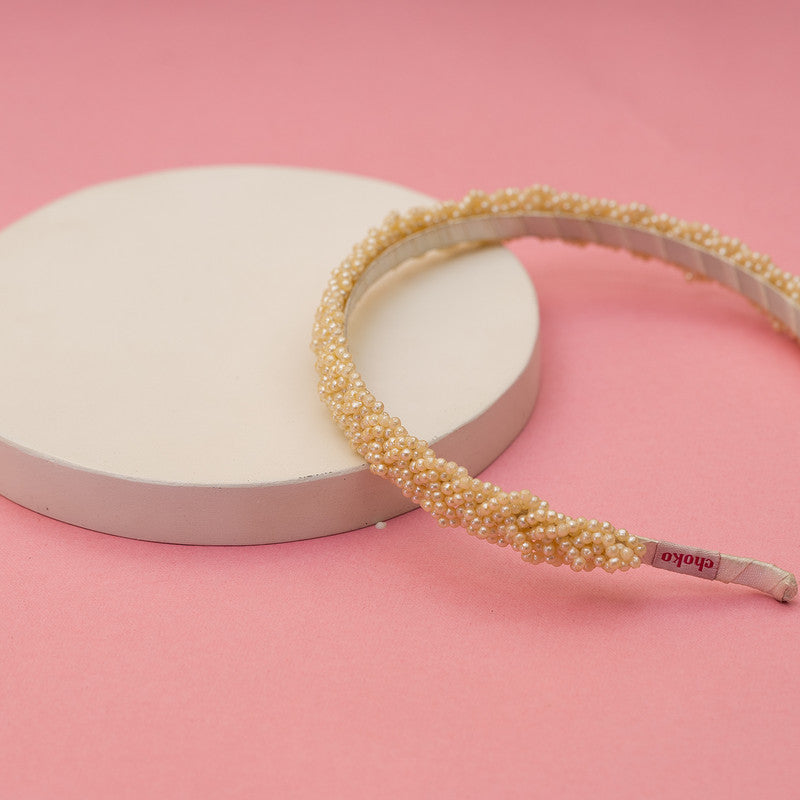 Noble’s Ivory Nacre Hair Band for Girls & Kids – Minimalist Pearlescent Charm Choko