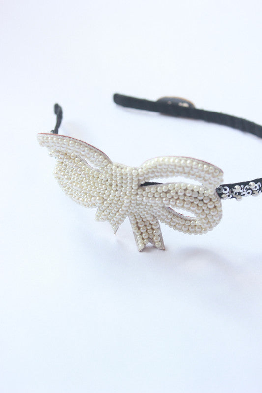 Black and White Embellished Hairband