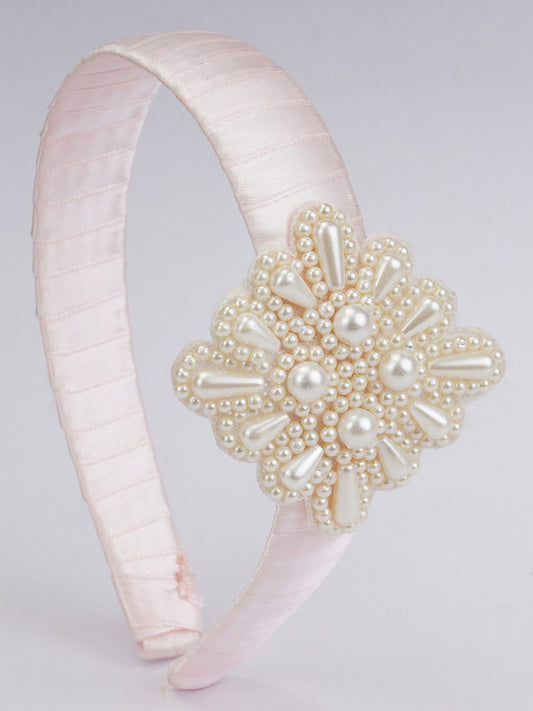 Pink Beauty Hairband - Teardrop Pearls - Celestial Ballet - Soft Pink/Cream