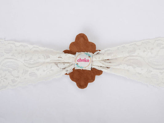 Choko - Pearl Net Stretchable Hair Band - Teardrop Pearls - Elegant Pattern - Off-White/Pearly White