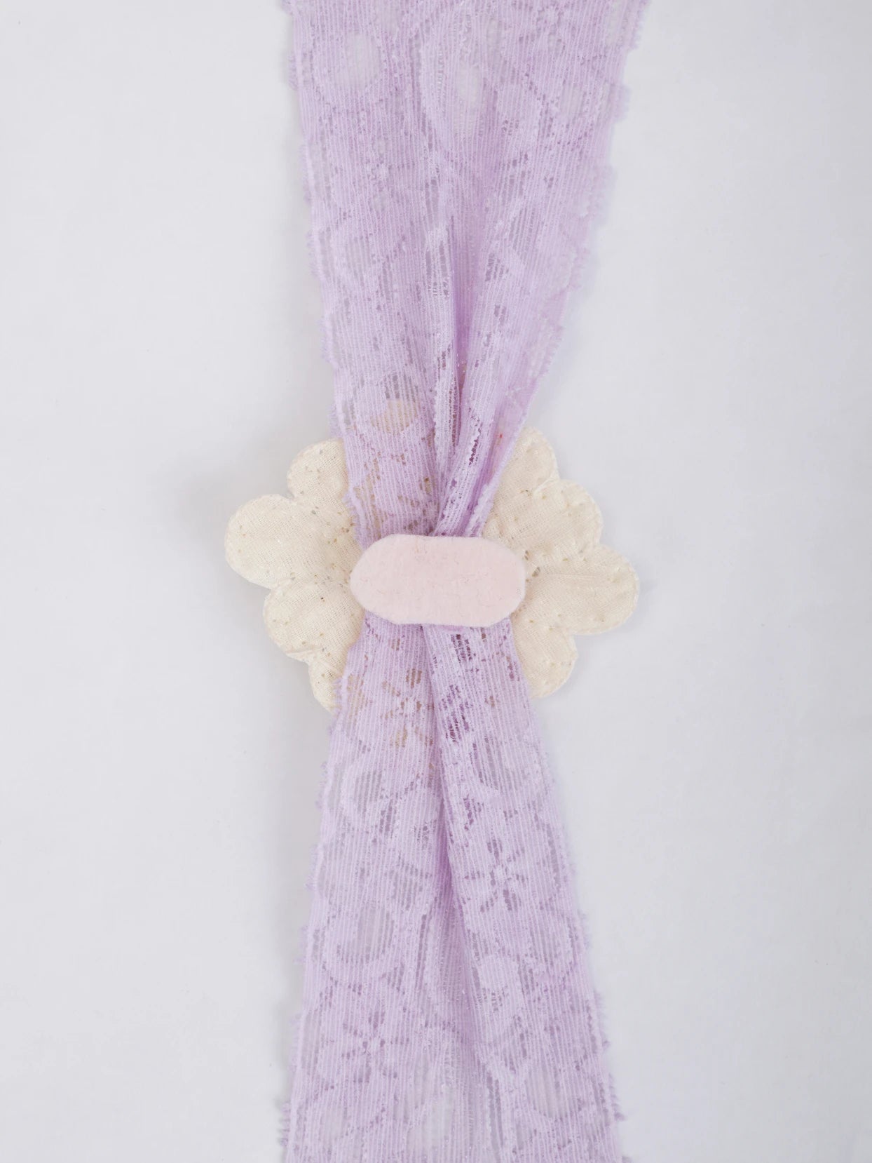 Purple Lace Net Hair Band - Teardrop Pearls - Regal Elegance - Purple - Choko
