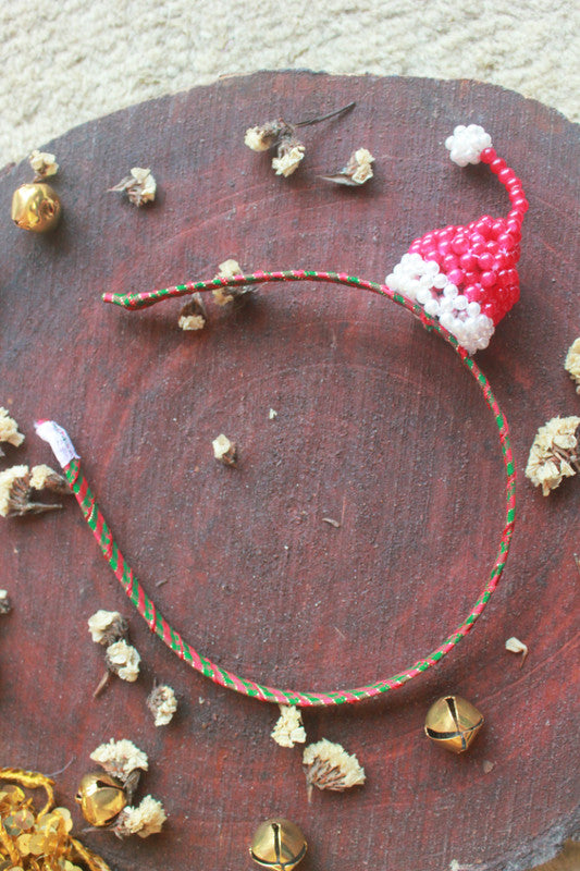 We Stole Santa’s Cap on X’mas Hairband for Girls & Kids – Red Holiday Style