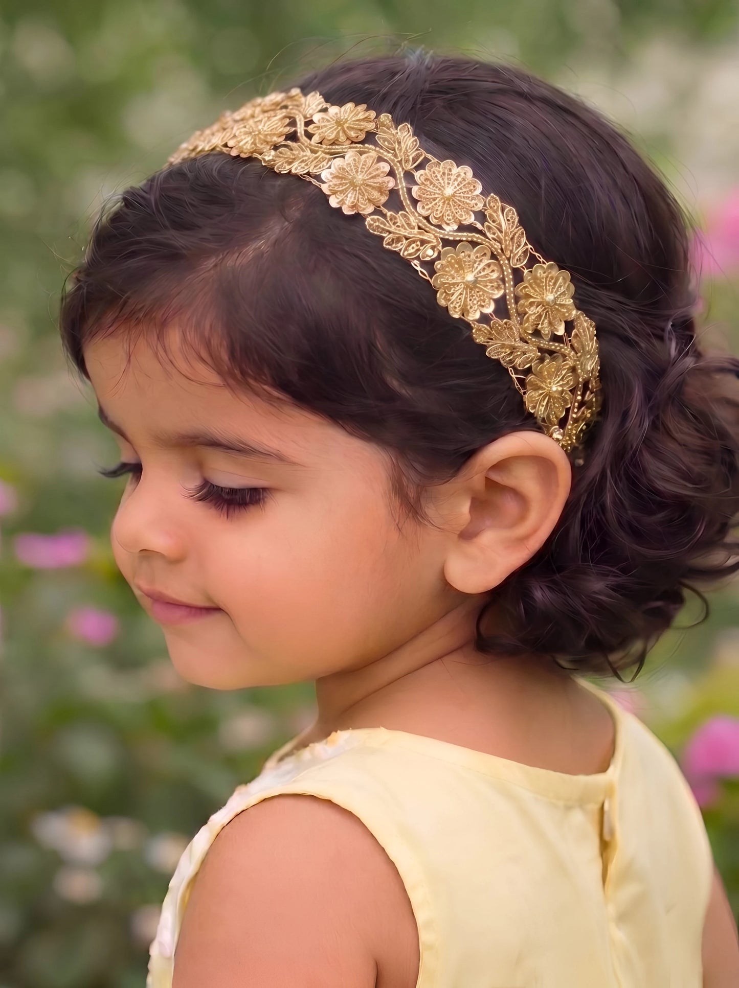 Choko - Set of 2 Sequin Flora Stretchable Hair Band for Babies - Silver and Gold - Choko