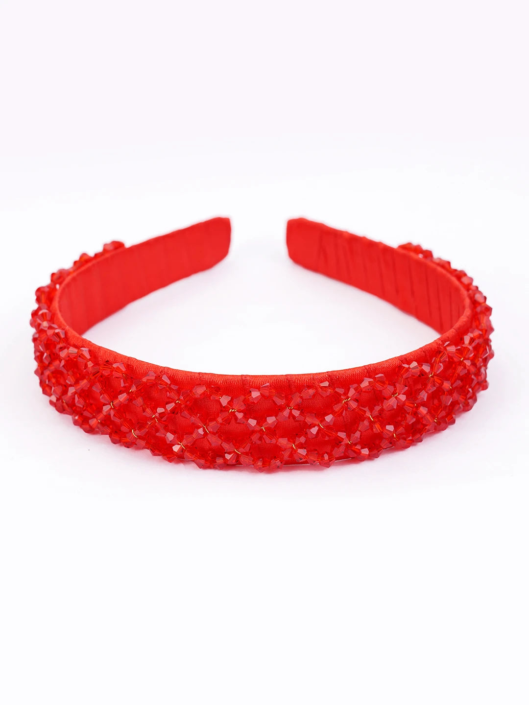 Choko Embellished Interlocked Hairband Festive Red for Girls - Choko