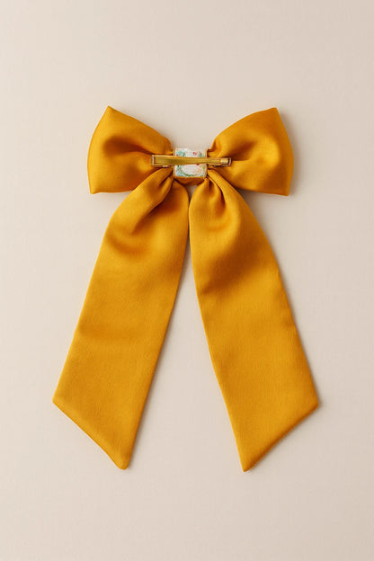 Choko Cute Ganesha Printed Bowie Hair Clip for Girls & Kids - Mustard Yellow - Choko