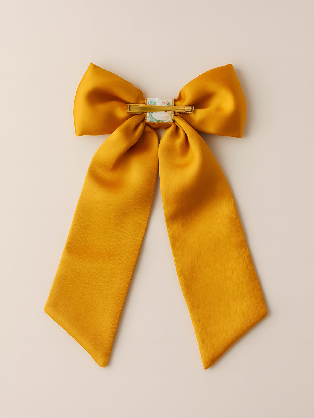 Cute Krishna Printed Bowie Hair Clip for Girls & Kids - Mustard - Choko