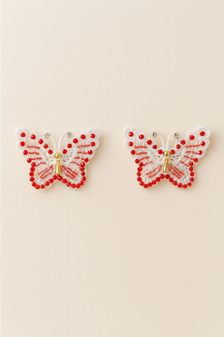 Choko Red Butterfly Bead Clips for Girls - Choko