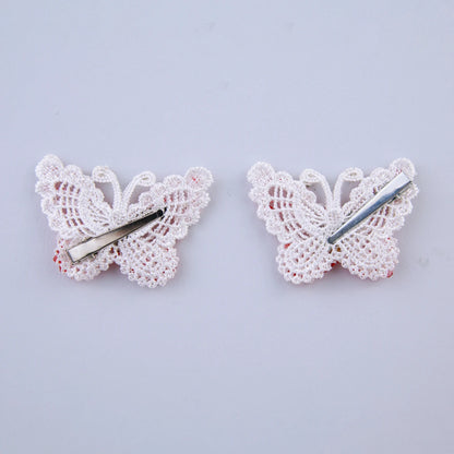 Choko Red Butterfly Bead Clips for Girls - Choko