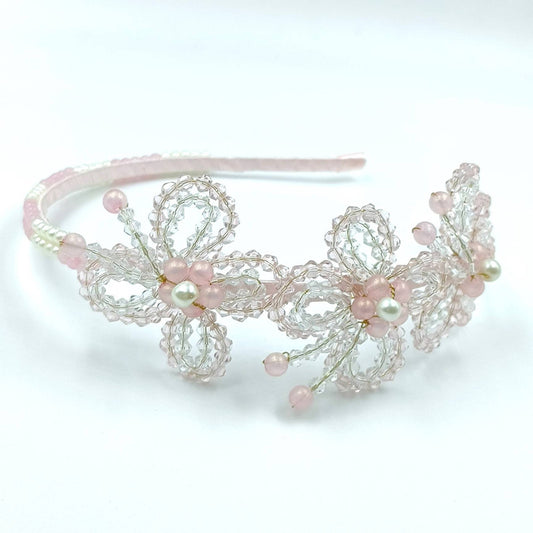 Pink Beaded Flower Crown Hairband for Girls - Choko Kids' Accessory