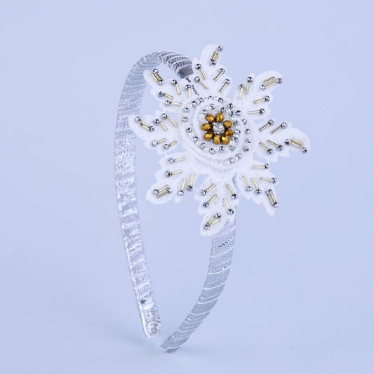 Choko Silver Starburst Beadwork Kids Hairband for Girls