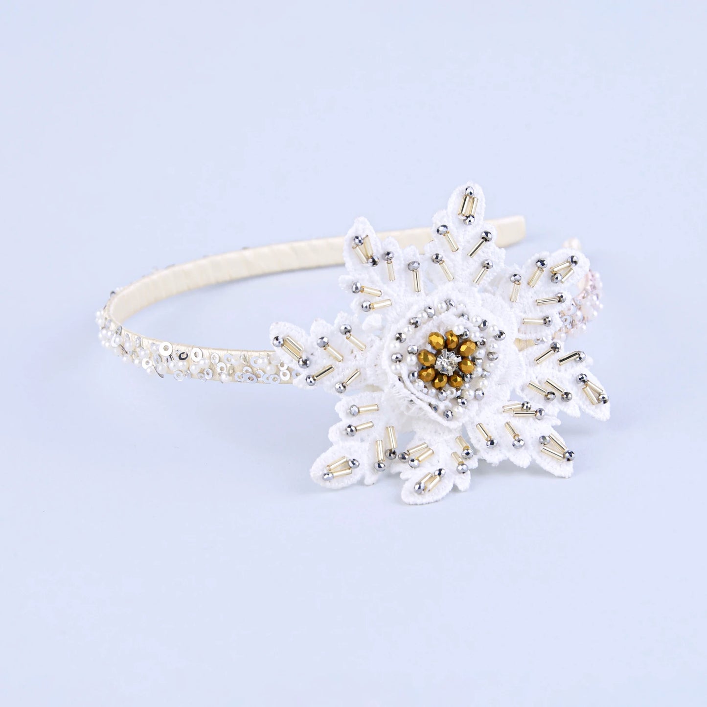 Choko White Rhinestone Embellished Kids Hairband for Girls - Choko