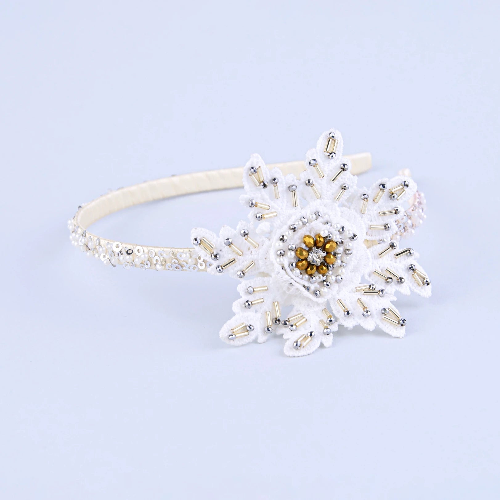 Choko White Rhinestone Embellished Kids Hairband for Girls - Choko