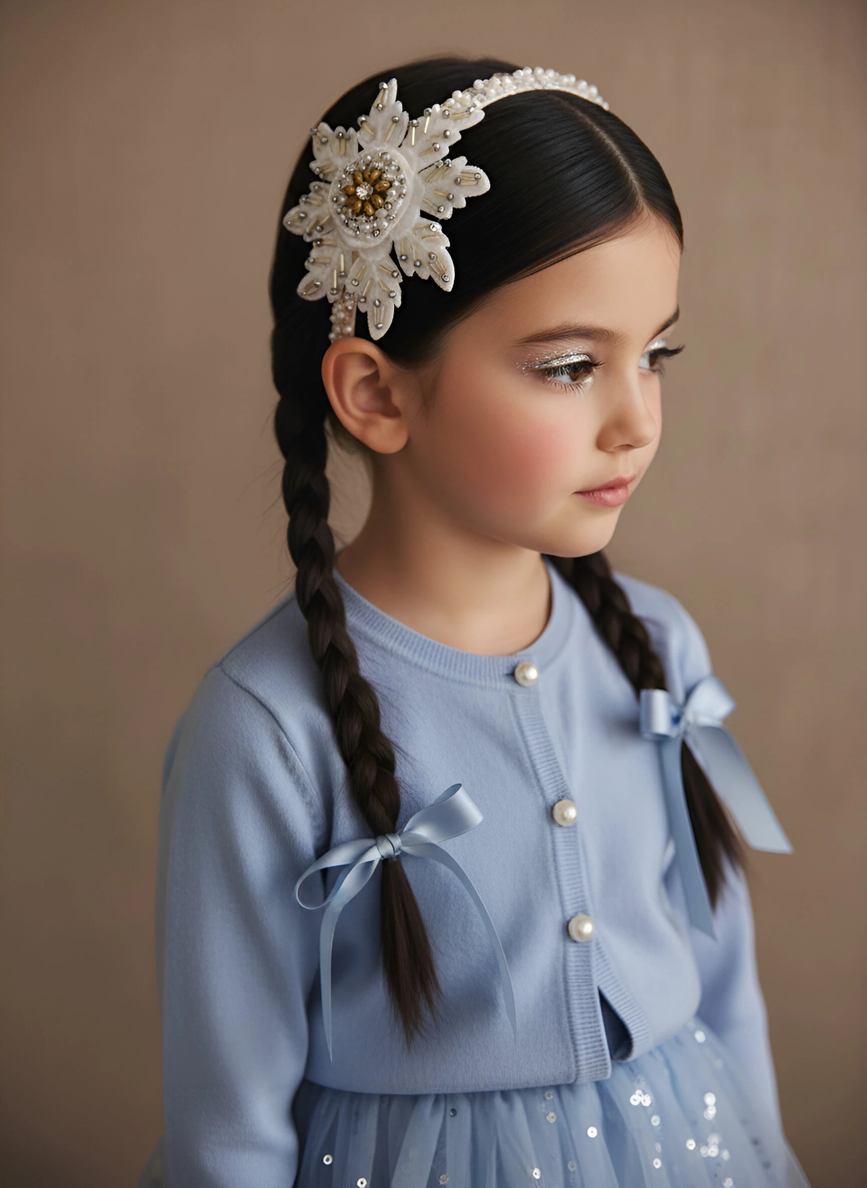 Choko White Rhinestone Embellished Kids Hairband for Girls - Choko