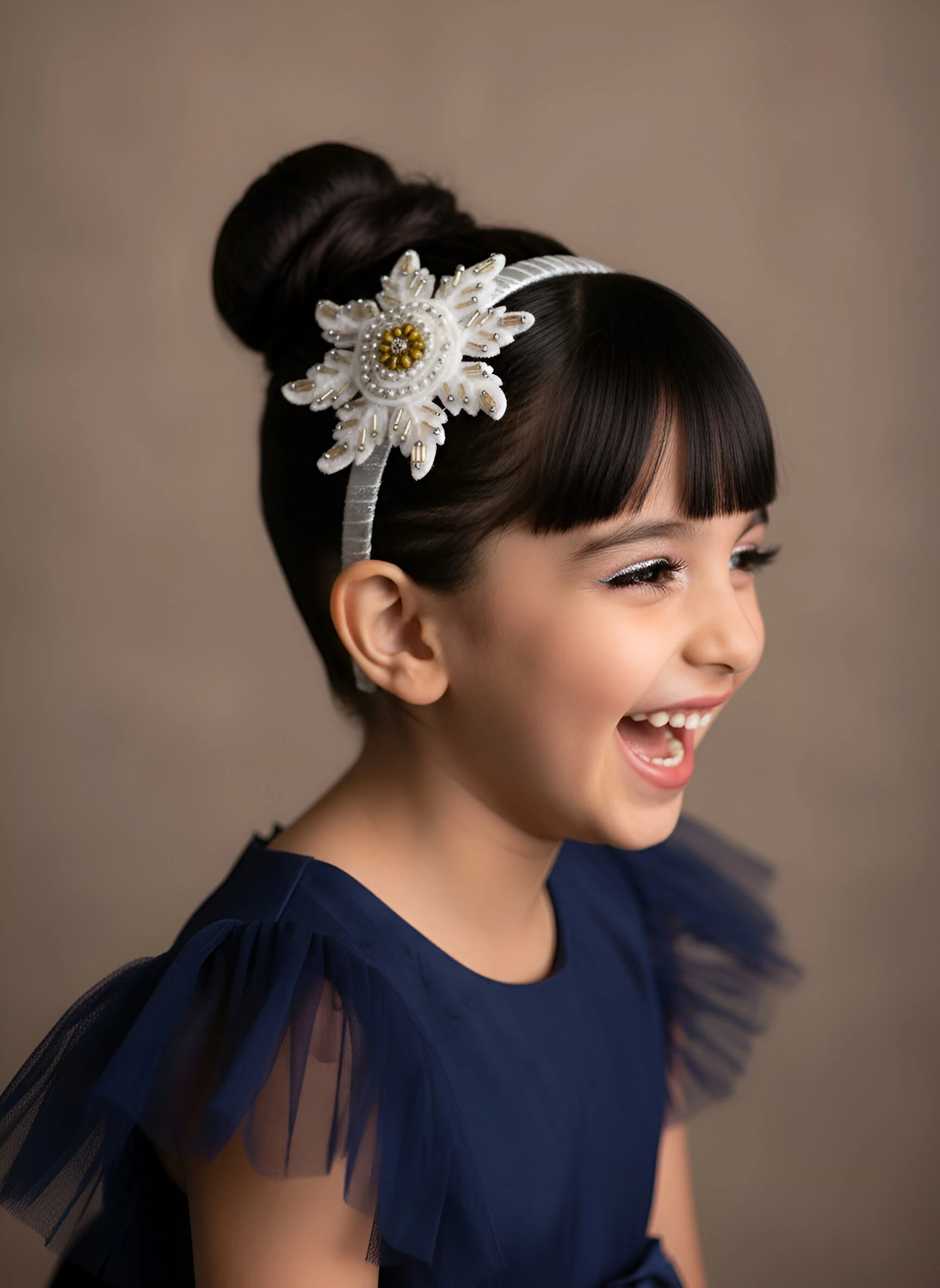 Choko Silver Starburst Beadwork Kids Hairband | Cute Hairband for Girls - Choko