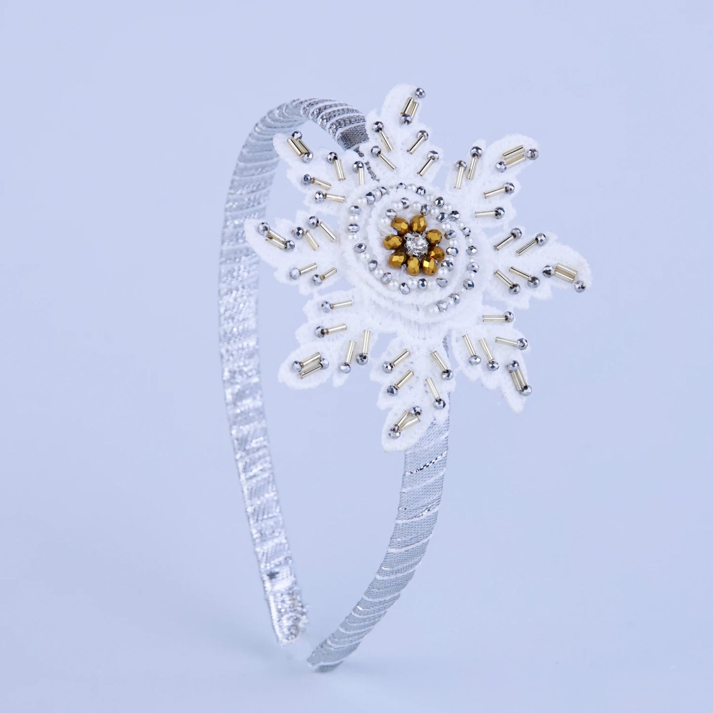 Choko Silver Starburst Beadwork Kids Hairband | Cute Hairband for Girls - Choko