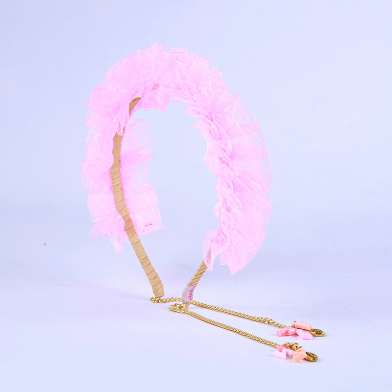 Choko Kids' Pink Ruffle Hair Band for Girls