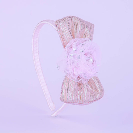 Blush Pink Sequined Bow Hairband for Girls - Choko Kids' Accessory