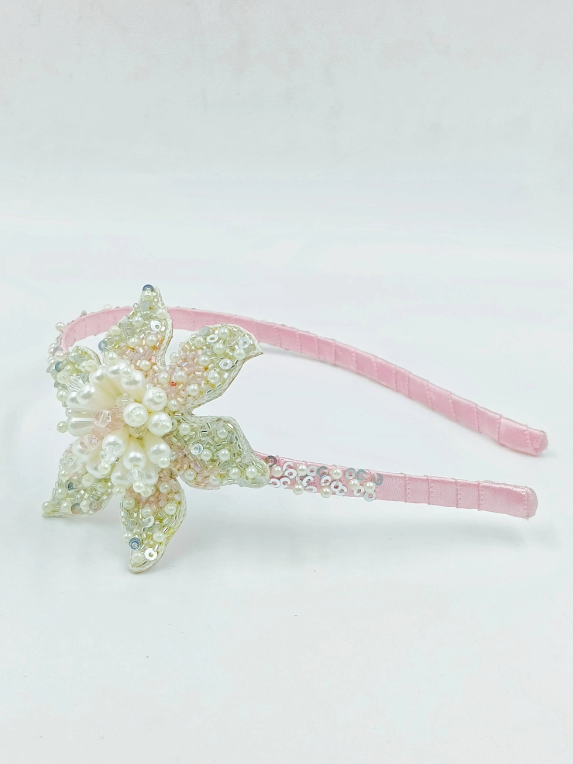 Pink Floral Pearl Hairband for Girls - Choko Kids' Accessory - Choko