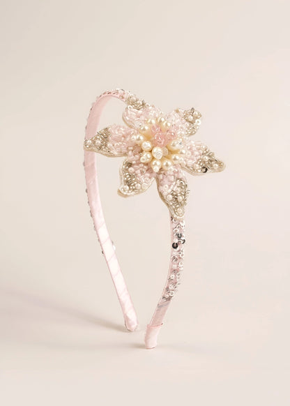 Pink Floral Pearl Hairband for Girls - Choko Kids' Accessory - Choko