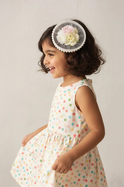 Choko Floral Lace Pearled Hat Hairclip for Girls - Choko