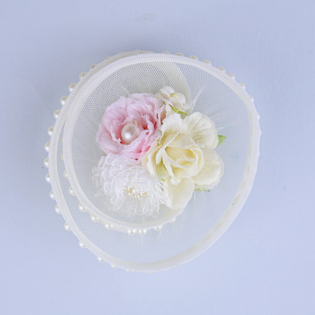 Choko Floral Lace Pearled Hat Hairclip for Girls - Choko