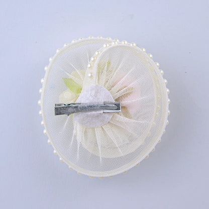 Choko Floral Lace Pearled Hat Hairclip for Girls - Choko