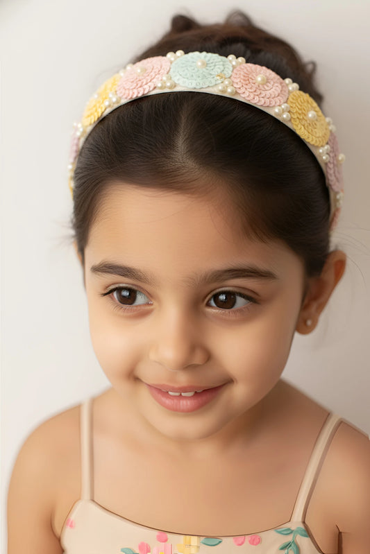 Kids Sequin & Pearl Hairband Pink – Cute Hairband for Girls | Choko - Choko