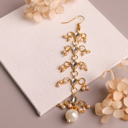 Choko Stone & Pearl Maang Tikka for Girls - Gold & White | Festive Ethnic