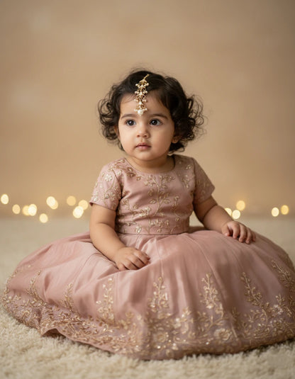 Choko Stone & Pearl Maang Tikka for Girls - Gold & White | Festive Ethnic