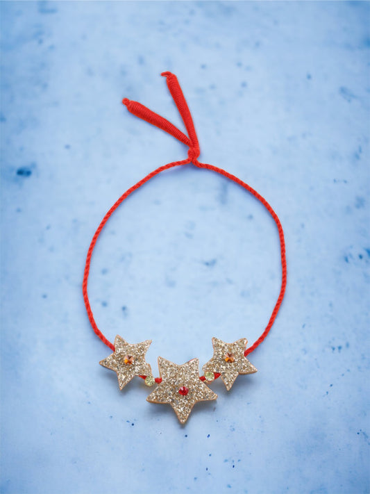 Choko Santa's Starry Nights Christmas Necklace for Girls & Kids - Red, Gold